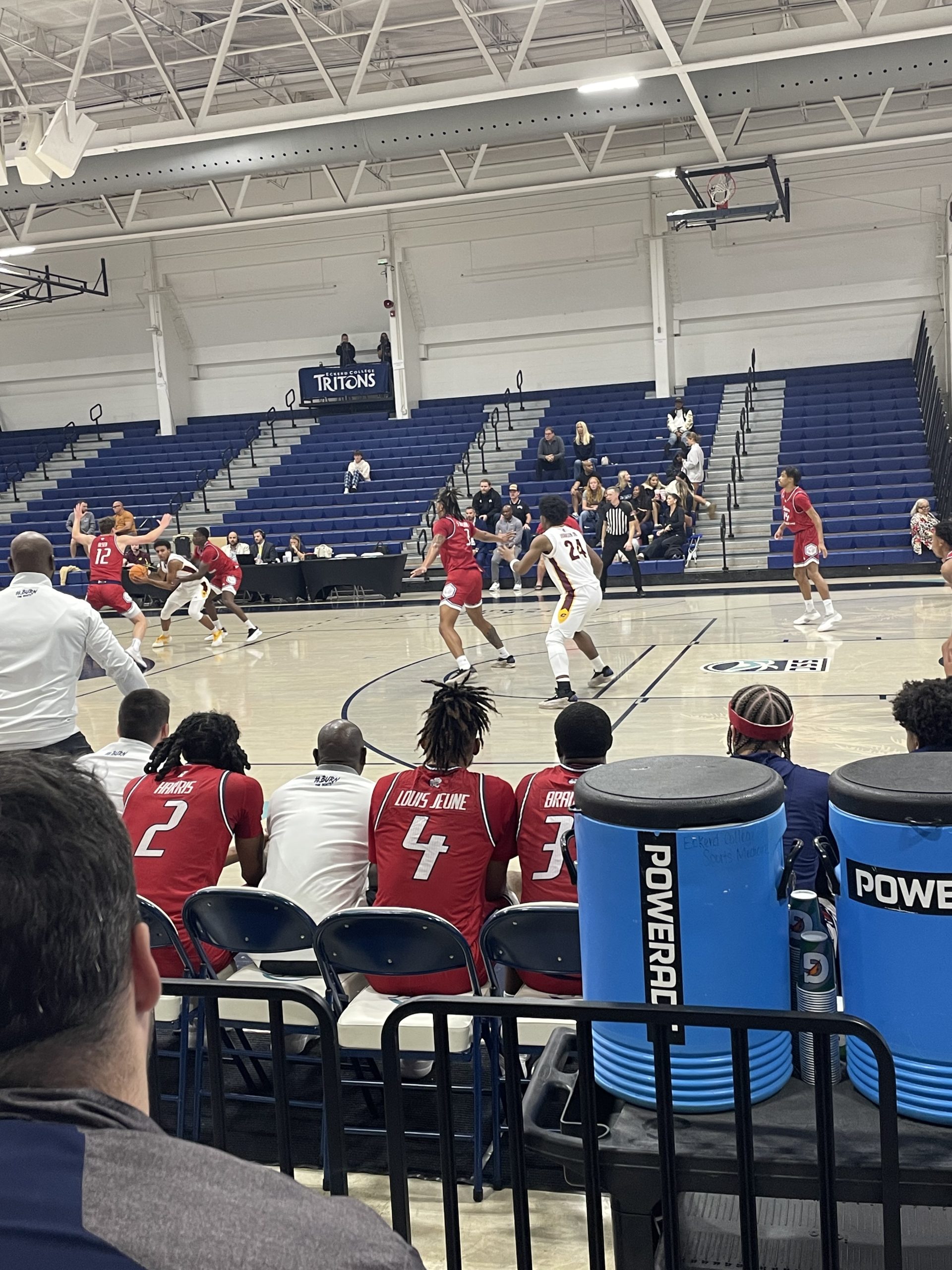 Central Michigan player with ball surrounded by South Alabama defenders